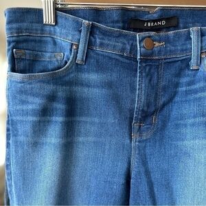 J. Brand Karma jeans, medium rise, skinny leg, stretch denim in a medium wash